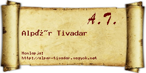 Alpár Tivadar névjegykártya