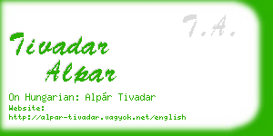 tivadar alpar business card